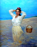 Dariusz KALETA - DARIUSS - obrazy - Kobieta na plaży