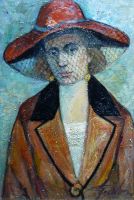 Jan  GRABOWSKI - obrazy - Kobieta w kapeluszu