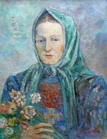 Jan  GRABOWSKI - obrazy - Kobieta w chuście