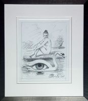 Rafał OLBIŃSKI - szkic - ołówek papier (w ramie 53x46), 32x26 Rafał OLBIŃSKI - szkic