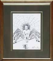 Rafał OLBIŃSKI - szkic - ołówek papier (w ramie 44x38), 25x19 Rafał OLBIŃSKI - szkic